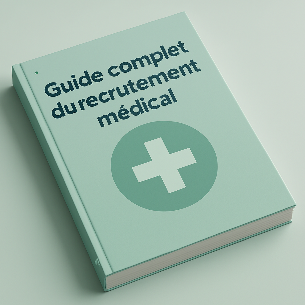 Livre du guide complet du recrutement posé sur une table.