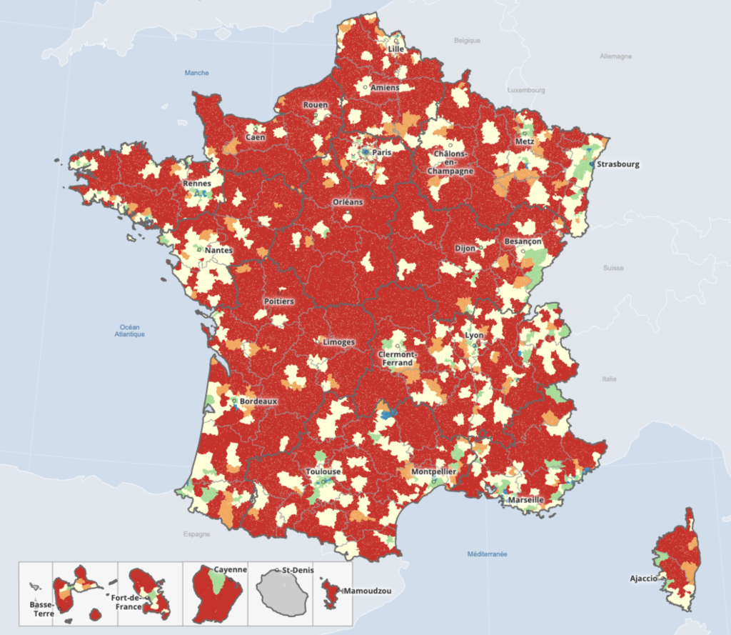 Carte des zones