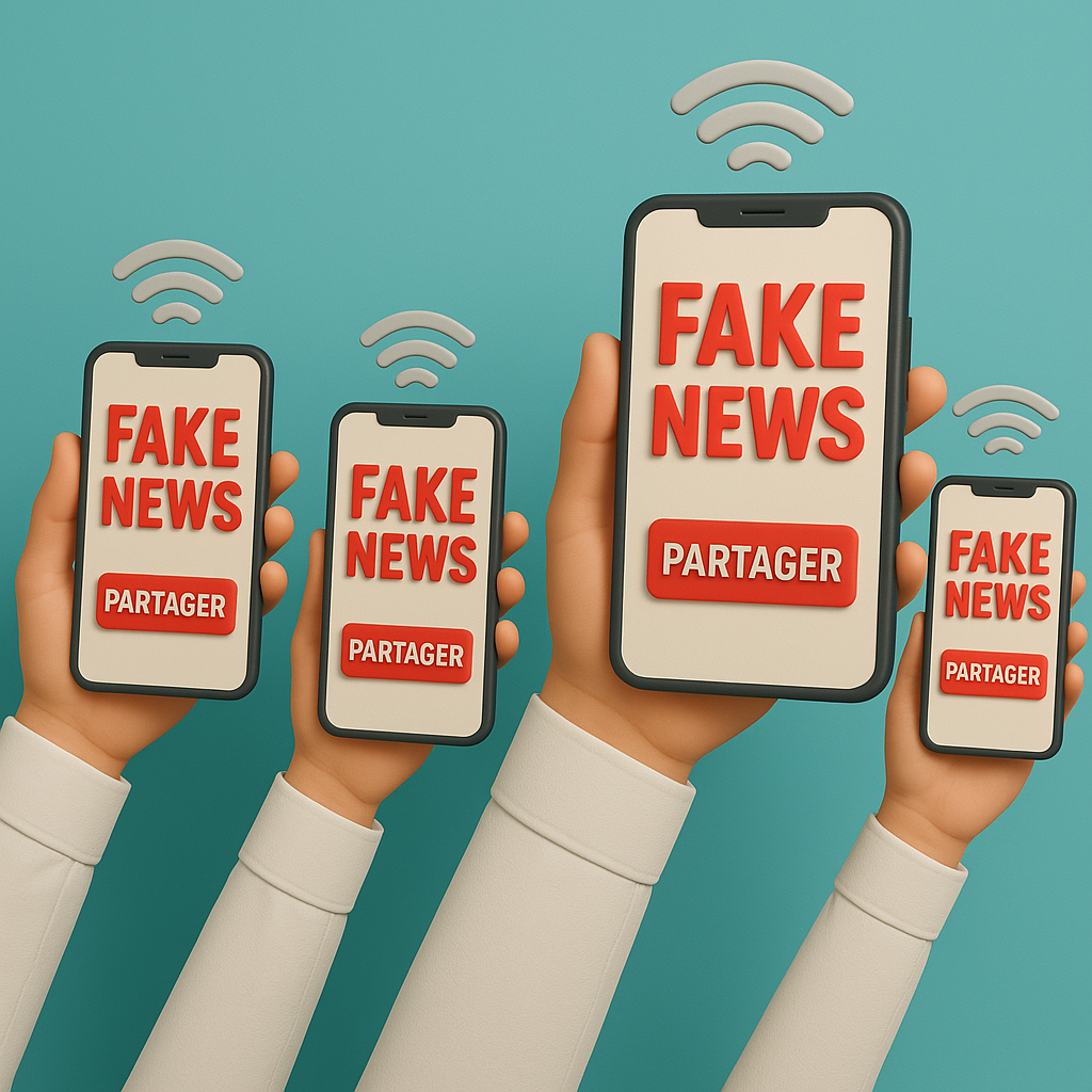 Téléphones diffusant des fake news en santé
